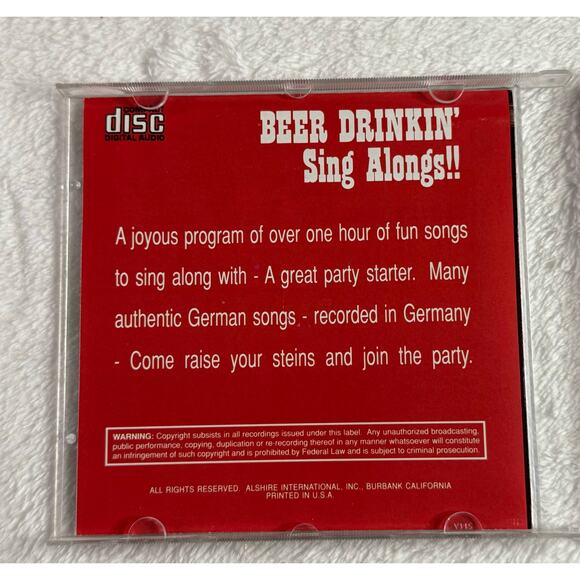 Beer Drinkin’ Sing Alongs!! German Party Songs CD 1991 Alshire ALCD 57 • Rare - Picture 8 of 8